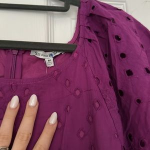 Purple Eyelet Maxi Dress